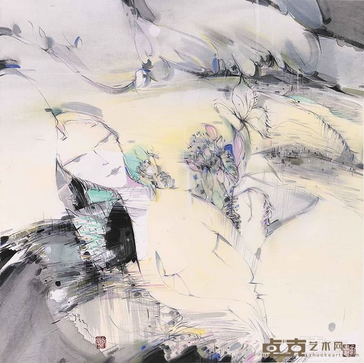 谜花隐匿 69×69cm 纸本设色 2015 赵怡文