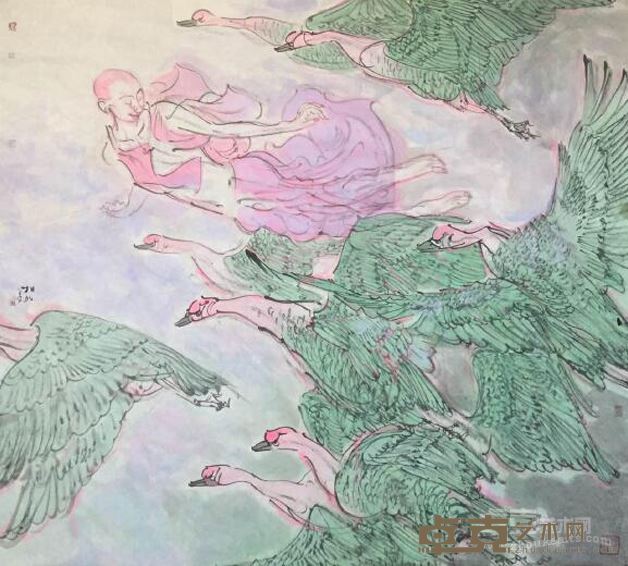 张江舟 相约 年代：2016 规格：164×147cm 中国画