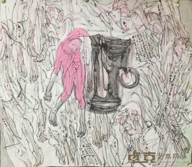张江舟 舞神之殇 年代：2016 规格：160×160cm 中国画
