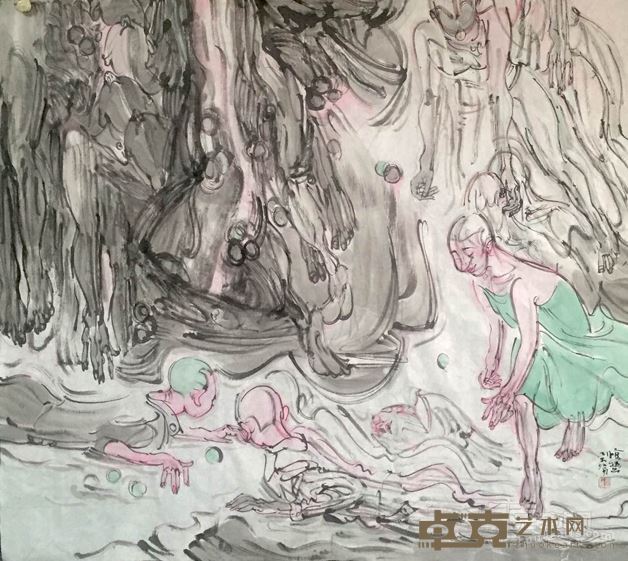 张江舟 惊蛰 年代：2016 规格：160×160cm 中国画
