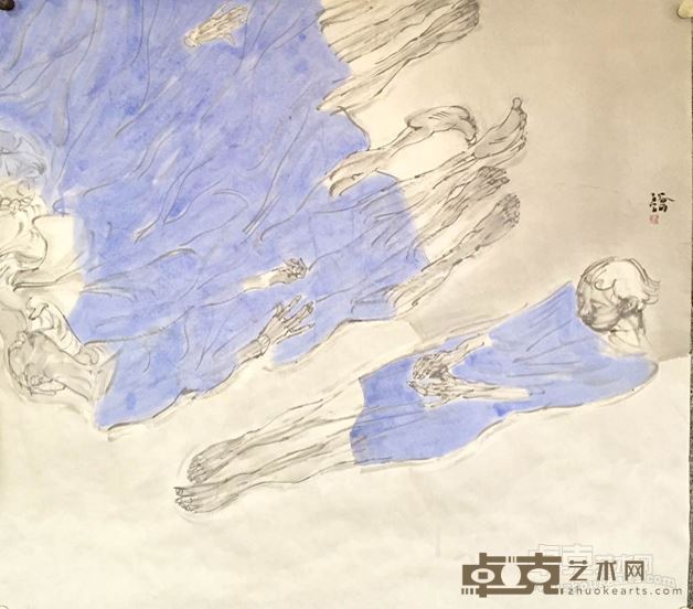 张江舟 谷雨 年代：2016 规格：160×160cm 中国画