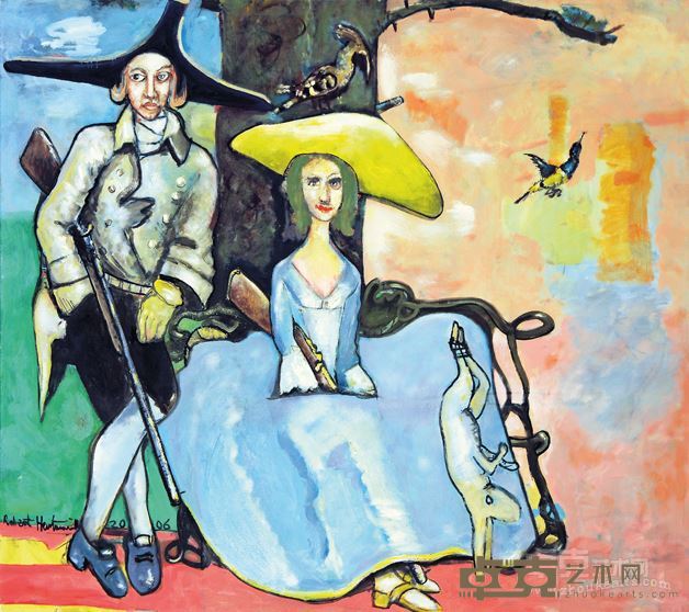 哈特曼 狩猎的奇特组合 年代：2006 规格：160×180cm 油画