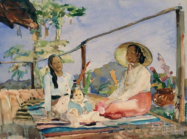 司徒乔 午休 年代：1942 规格：27×36cm