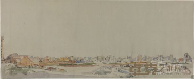 司徒乔 广州十三行废墟（下） 规格：25.9×64cm