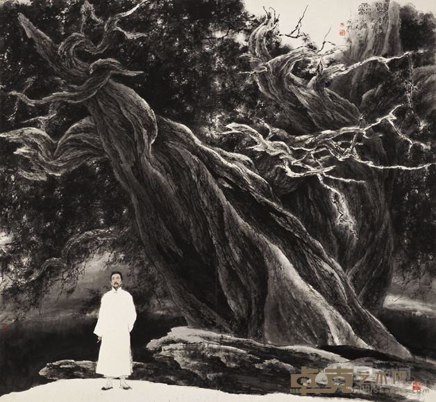 韩国臻 惊雷·鲁迅先生小像 创作年代：1997 177.5×192cm