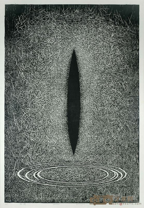 余昌《眠 · 静》黑白木刻 90×60cm 2016年