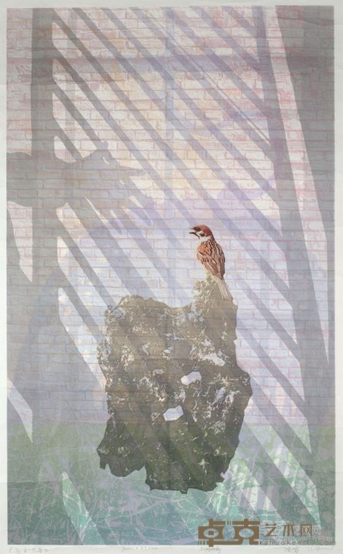 陈光勇 《一只鸟》丝网版画 45×57cm 2014年