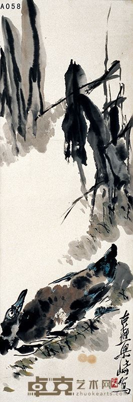 梁崎 鸭子 99×33cm 镜框