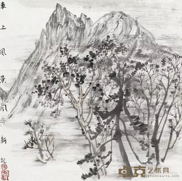 《车上风景》 陈风新 34×34cm
