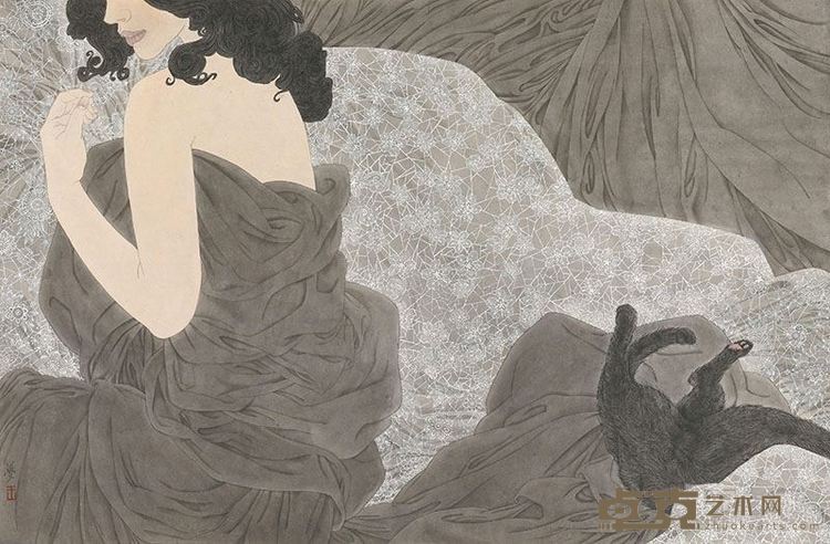 王梦晗  一床一梦5 46x69cm 纸本设色 2015年