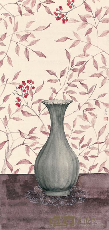 宋扬《长物绘•凡花》70cmx33cm 纸本 2015年