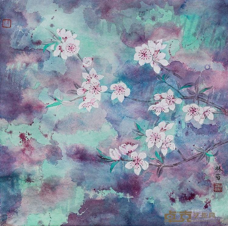 林茵-妍颜33x33cm 纸本设色