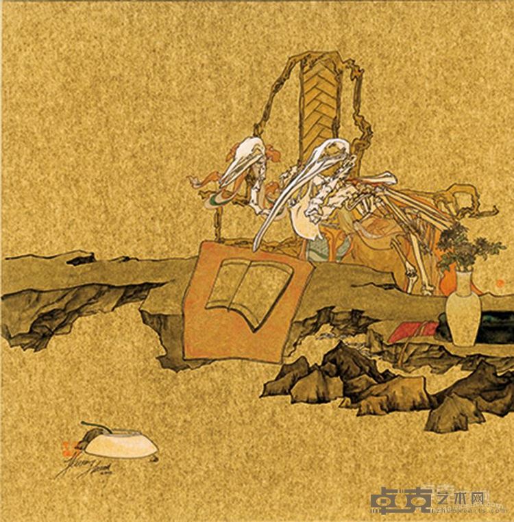 黄欢 《彼岸  系列之19》 50×50cm金潜纸重彩 2015年