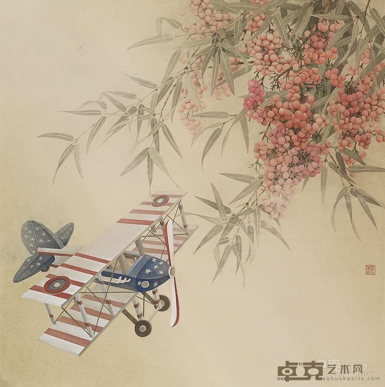 陈思孝 《物之语》系列三66x66cm  纸本设色 2016年