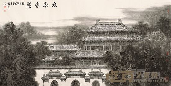 太庙垂荫 250cm×150cm 水墨纸本 2013年