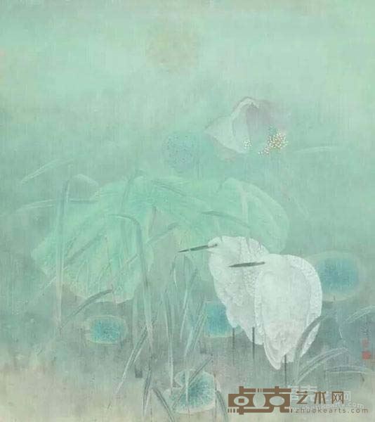 《双鹭》 江宏伟 66x58cm 2014年