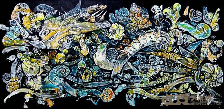 张国刚 我爱的菊石君2  不免你油画 90×40cm 2015年