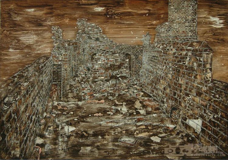 刘吉田 长城1 综合材料 76x53cm