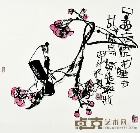 只恐夜深花睡去 纸本设色 60cm×60cm 2014年