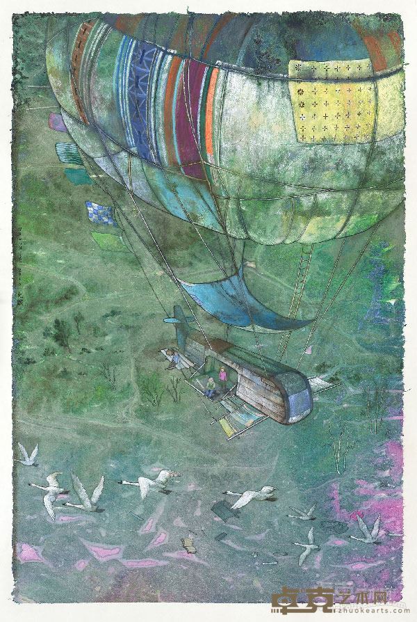 《南飞的雁》水墨设色60x90cm 2015