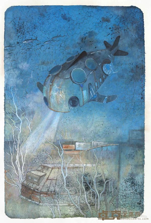 《记忆的深海》水墨设色60x90cm 2015