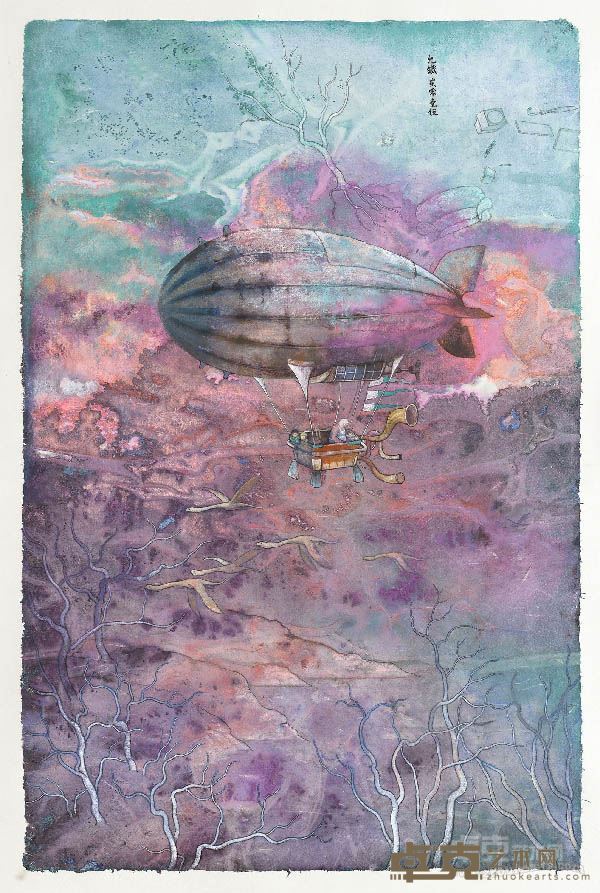 《黄昏的莫扎特舞曲》水墨设色60x90cm 2015