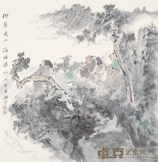 仰阴远山，俯临渌水 68cm*68cm