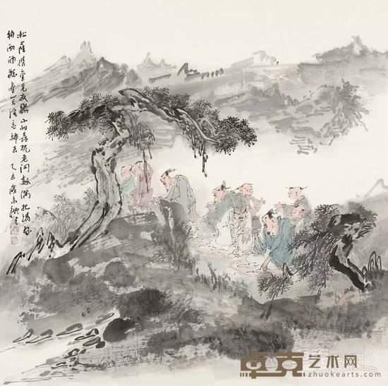 松阴闲聚 68*68CM，2015