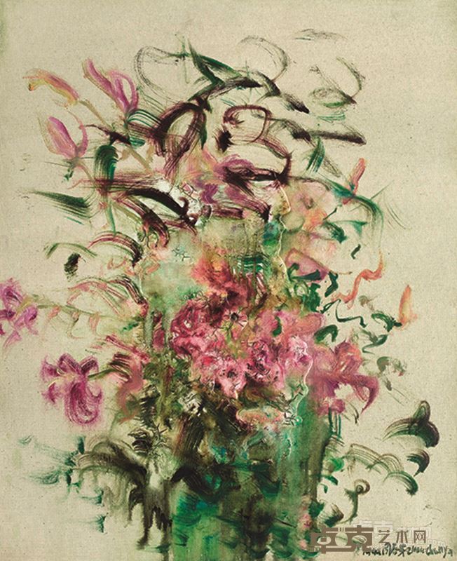 周春芽 风中的百合 72×59cm 1999