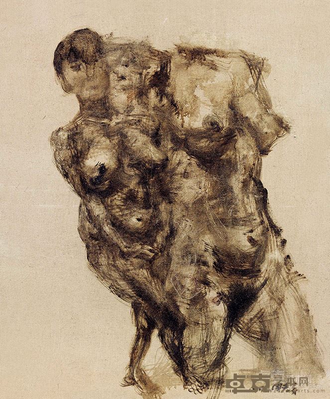 周春芽 黑人体 73×61cm 布面油画 1996