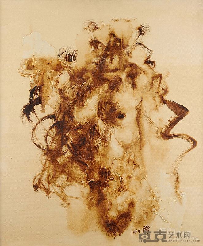 周春芽 女人体 72.5×60cm 布面油画 1994