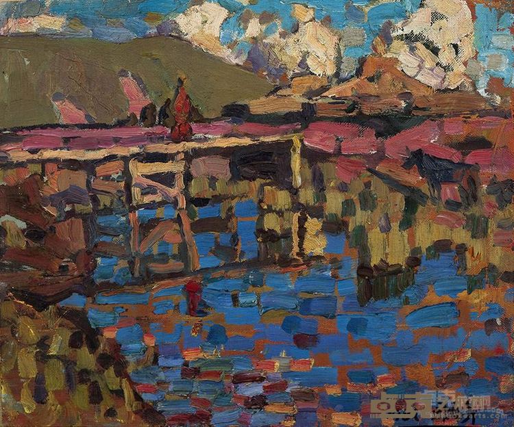 周春芽 若尔盖的季节 30×35cm 纸本油画 1982