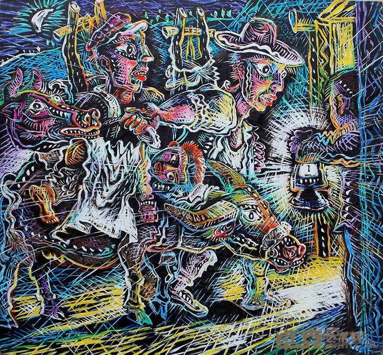 罗中立 晚归系列之五 180×200cm 布面油画 2008