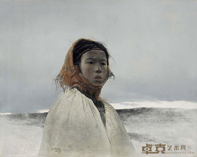 罗中立 红头巾 65×80cm 布面油画 1990
