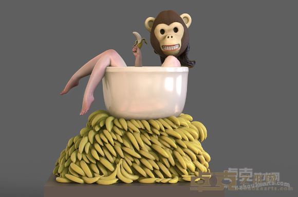 贾晓鸥 祝一切平安喜乐 50x48x38cm 玻璃钢彩绘