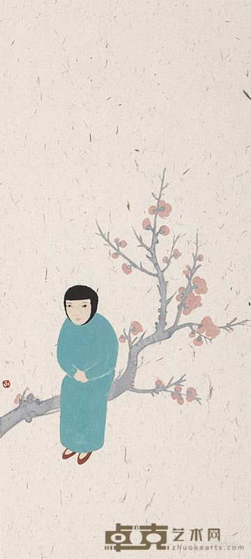 听梅  57×25cm  纸本设色  2015  段革新