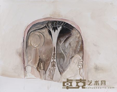 段正渠 巩义石窟寺 纸本水彩 32x41cm 2014