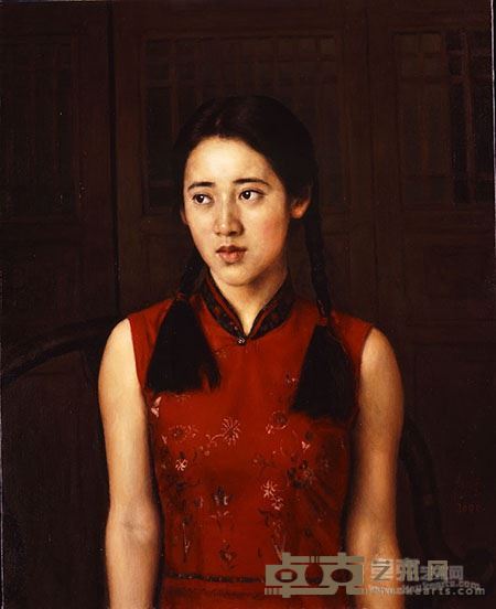 杨飞云 女子目光 73x60cm 布面油画 2000