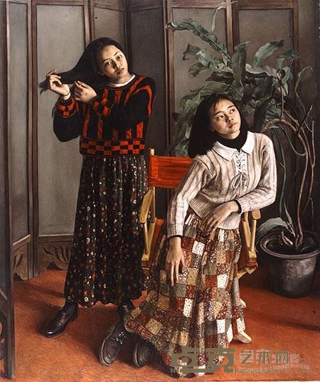 杨飞云 妙龄女 194X162.5cm 布面油画 1996