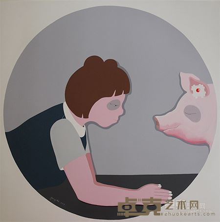 你是猪吗.70x70 布面丙烯 2015