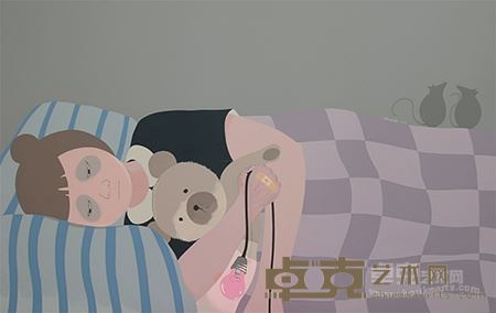 萌嗒与忧郁.70x110 布面丙烯 2015