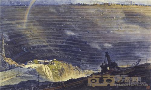 杭鸣时 《工业的粮仓》 52×86cm （水彩）