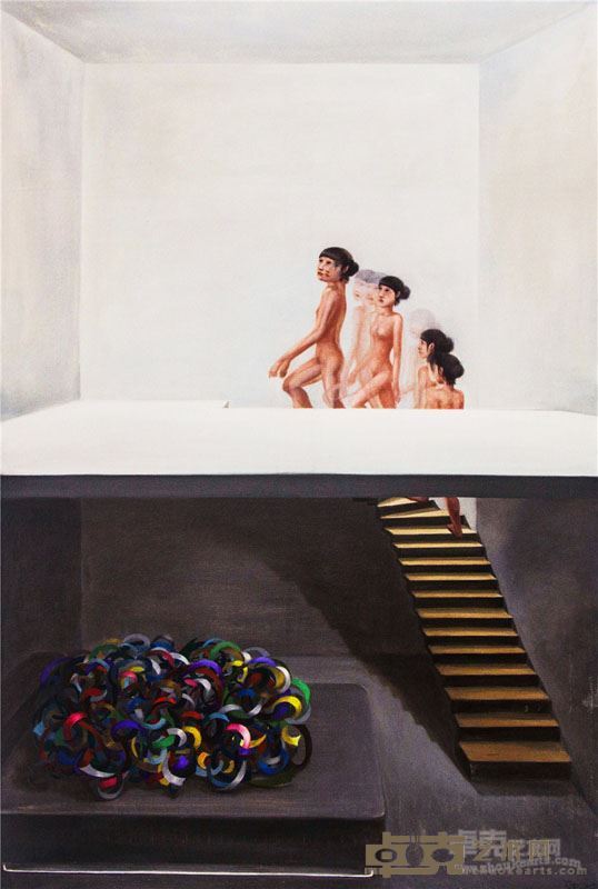 影与带—夜里楼上的咚咚声 85×132cm