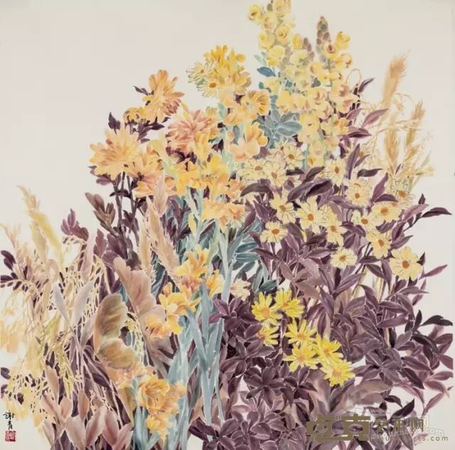 《黄》 纸本水墨 123cm×123cm 2016年