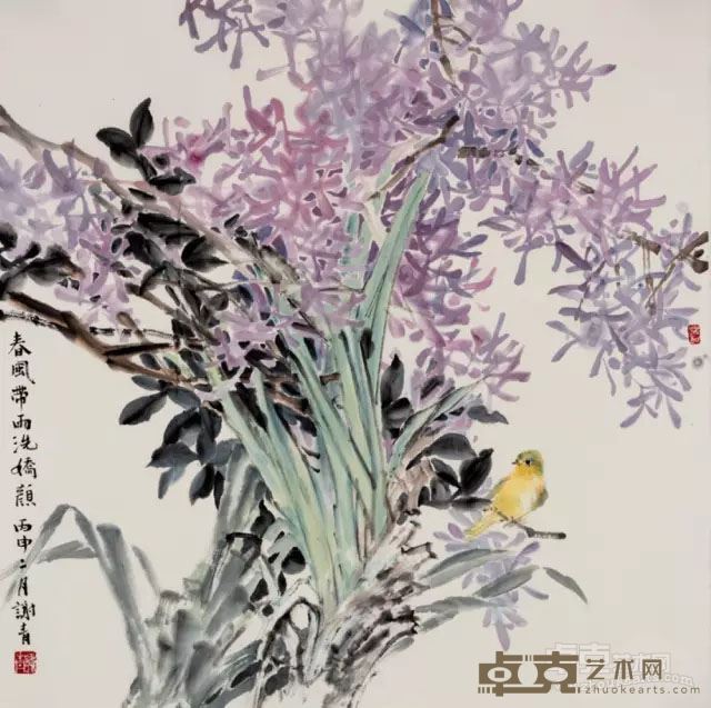 春风带雨洗娇颜 纸本水墨 68cm×68cm