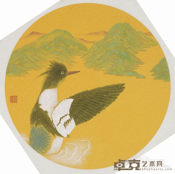 《远岸秋沙白二》(纸本)33X33CM