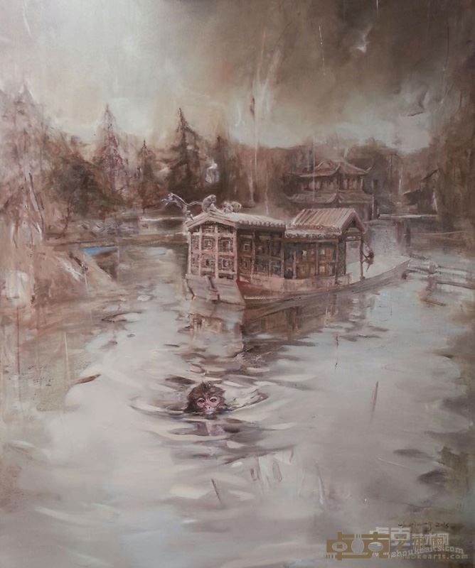 张郁葱－游园 200x180cm 布面油画