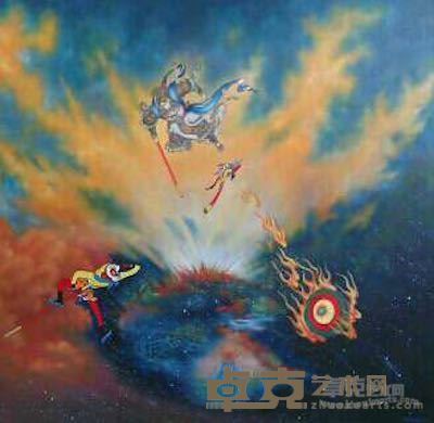 武海龙－大脑蟠桃园 150x150cm 布面油画