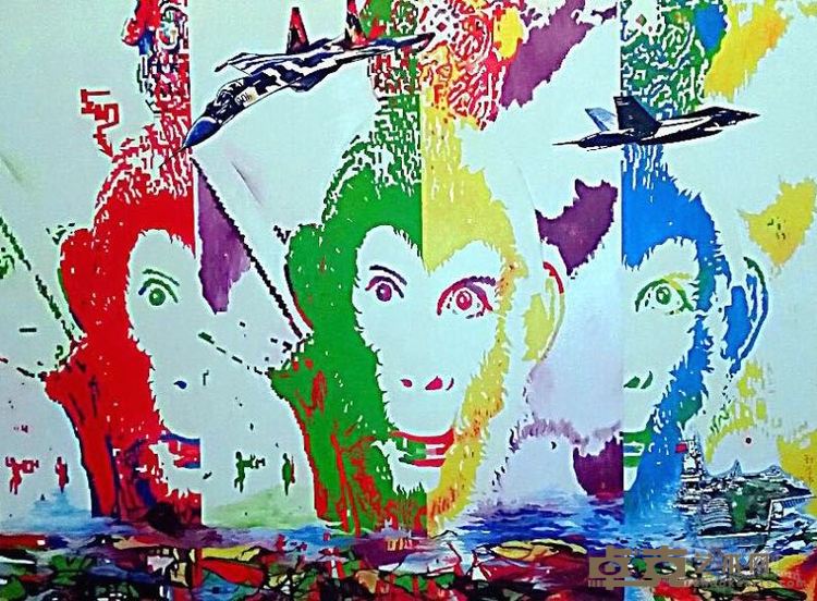 郭春亭－火眼金睛 20x150cm 布面油画
