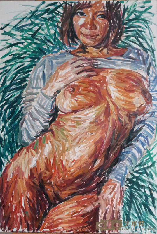 朱发东 新女人体 布面油画 100×146cm  2016